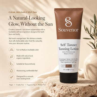 🔥Souvenor® Self Tanner Body Lotion 🌞 Best Gradual Natural Bronzed Sunless Hydrating Streak Free Tanning Glow