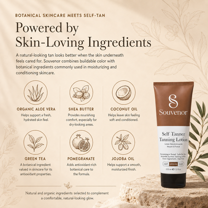 🔥Souvenor® Self Tanner Body Lotion 🌞 Best Gradual Natural Bronzed Sunless Hydrating Streak Free Tanning Glow