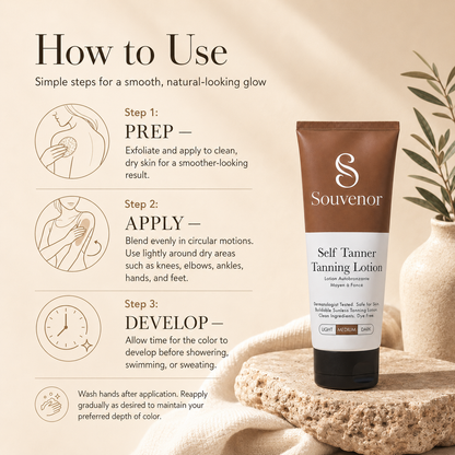 🔥Souvenor® Self Tanner Body Lotion 🌞 Best Gradual Natural Bronzed Sunless Hydrating Streak Free Tanning Glow